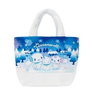 Sanrio Cinnamoroll & Miruku Winter Snow Scene Bag Blue White
